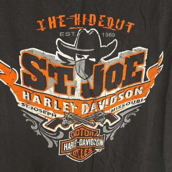 Harley-Davidson Black Tee with Flame Design - Picture 4 of 5